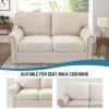 imageHVERSAILTEX Waterproof Sofa Seat Cushion Covers Sofa Covers for Seating Couch Cushion Slipcover Protectors Non Slip Cushion Cover Made of Looped Fleece Fabric Durable Sturdy 3 Pack GreyNatural White