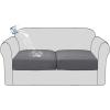imageHVERSAILTEX Waterproof Sofa Seat Cushion Covers Sofa Covers for Seating Couch Cushion Slipcover Protectors Non Slip Cushion Cover Made of Looped Fleece Fabric Durable Sturdy 3 Pack GreyCharcoal