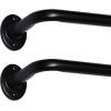 imageHVERSAILTEX Wrap Around Black Curtain Rod for Windows 185 to 435 Inch 34 Inch Adjustable Heavy Duty Blackout Curtain Rods Telescoping Curved Drapery Rods for Bedroom InoorOutdoorBlack