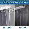 imageHVERSAILTEX Wrap Around Black Curtain Rod for Windows 185 to 435 Inch 34 Inch Adjustable Heavy Duty Blackout Curtain Rods Telescoping Curved Drapery Rods for Bedroom InoorOutdoorNickel