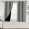 imageHVERSAILTEX 100 Blackout Curtains for Bedroom Thermal Insulated Blackout Curtains 84 inch Length Full Light Blocking Curtains for Living Room with Black Liner 2 Panels Set BurgundyDove Gray