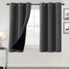 imageHVERSAILTEX 100 Blackout Curtains for Bedroom Thermal Insulated Blackout Curtains 84 inch Length Full Light Blocking Curtains for Living Room with Black Liner 2 Panels Set Greyish WhiteCharcoal Gray