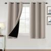 imageHVERSAILTEX 100 Blackout Curtains for Bedroom Thermal Insulated Blackout Curtains 84 inch Length Heat and Full Light Blocking Curtains for Living Room with Black Liner 2 Panels Set GreyNatural Sand