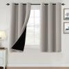 imageHVERSAILTEX 100 Blackout Curtains for Bedroom Thermal Insulated Blackout Curtains 84 inch Length Heat and Full Light Blocking Curtains for Living Room with Black Liner 2 Panels Set GreyWarm Taupe