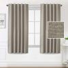 imageHVERSAILTEX 100 Blackout Linen Curtains for Bedroom 96 inch Light Blocking Drapes with Double Face Linen Back Tab Loop Pocket Textured Burlap Curtains for Living Room 2 Panels Heather Off WhiteHeather Taupe
