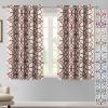 imageHVERSAILTEX Blackout Curtains Printed Design 84 Inch Length 2 Panels Set Thermal Insulated Curtains for Bedroom Living Room Geometric Modern Grommet Window Drapes  Taupe and BrownRed  Taupe