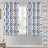 imageHVERSAILTEX Blackout Curtains Printed Design 84 Inch Length 2 Panels Set Thermal Insulated Curtains for Bedroom Living Room Geometric Modern Grommet Window Drapes  Taupe and BrownTeal  Taupe