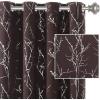imageHVERSAILTEX Blackout Curtains for Bedroom Foil Print Twig Tree Branch Thermal Insulated Grommet Curtain Drapes Light Blocking Thick Soft Window Curtains for Living 52 x 84 Inch 2 Panels SageBrown