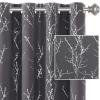 imageHVERSAILTEX Blackout Curtains for Bedroom Foil Print Twig Tree Branch Thermal Insulated Grommet Curtain Drapes Light Blocking Thick Soft Window Curtains for Living 52 x 84 Inch 2 Panels SageCharcoal Gray