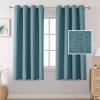 imageHVERSAILTEX Blackout Linen Curtains 84 inch Length 2 Panels Thick Light Blocking Curtain Thermal Insulated Window Drapes for Bedroom Rustic Farmhouse Curtains for Living Room  Heather Light TaupeHeather Aegean Blue