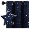 imageHVERSAILTEX Blackout Star Curtains for Kids Room Boys Girls Twinkle Silver Stars Thermal Insulated Cute Thick Soft Curtain Drapes Grommet Top 1 Panel 52quot W x 63quot L GreyNavySilver
