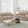 imageHVERSAILTEX Couch Cover Set for Sofa and Loveseat Stretch 4 Piece Sofa Covers for 3 Cushion Couch3 Piece Loveseat Covers for 2 Cushion Couch Feature Thicker Jacquard Fabric DoveSand