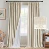 imageHVERSAILTEX Pinch Pleated Full Blackout Curtains Linen Blended Chenille Blackout Curtains 84 inch Length 2 Panels Bedroom Thermal Insulated Farmhouse Neutral Track Drapes with Hooks Heather NaturalHeather Bleached Sand