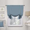 imageHVERSAILTEX Tie Up Curtain Thermal Insulated Short Window Shade Light Blocking Curtains for BathroomKitchen Rod Pocket Panel 46in Wide by 63in Long IvoryStone Blue