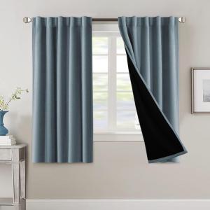imageHVERSAILTEX 100 Blackout Curtains for Bedroom with Black Liner Full Room Darkening Curtains 96 Inches Long Thermal Insulated Back TabRod Pocket Window Drapes for Living Room 2 Panels BurgundyStone Blue