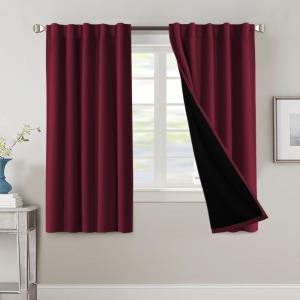 imageHVERSAILTEX 100 Blackout Curtains for Bedroom with Black Liner Full Room Darkening Curtains 96 Inches Long Thermal Insulated Back TabRod Pocket Window Drapes for Living Room 2 Panels BurgundyBurgundy