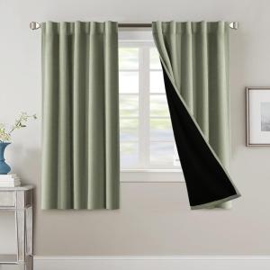 imageHVERSAILTEX 100 Blackout Curtains for Bedroom with Black Liner Full Room Darkening Curtains 96 Inches Long Thermal Insulated Back TabRod Pocket Window Drapes for Living Room 2 Panels BurgundySage