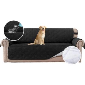 imageHVERSAILTEX 100 Waterproof Sofa Slipcover Washable Loveseat Cover for 2 Cushion Cover NonSlip Furniture Protector with Puppy Paw Silicone Backing Couch Cover for Pets Dogs Loveseat BlackBlack