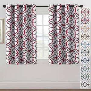 imageHVERSAILTEX Blackout Curtains Printed Design 84 Inch Length 2 Panels Set Thermal Insulated Curtains for Bedroom Living Room Geometric Modern Grommet Window Drapes  Taupe and BrownBurgundy  Gray