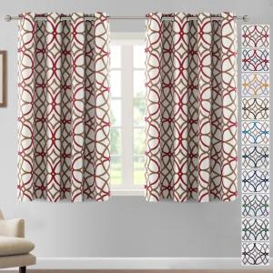 imageHVERSAILTEX Blackout Curtains Printed Design 84 Inch Length 2 Panels Set Thermal Insulated Curtains for Bedroom Living Room Geometric Modern Grommet Window Drapes  Taupe and BrownRed  Taupe