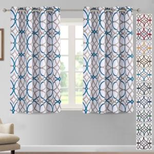 imageHVERSAILTEX Blackout Curtains Printed Design 84 Inch Length 2 Panels Set Thermal Insulated Curtains for Bedroom Living Room Geometric Modern Grommet Window Drapes  Taupe and BrownTeal  Taupe