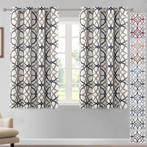 imageHVERSAILTEX Blackout Curtains Printed Design 84 Inch Length 2 Panels Set Thermal Insulated Curtains for Bedroom Living Room Geometric Modern Grommet Window Drapes  Taupe and BrownNavy  Gray