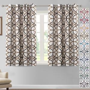 imageHVERSAILTEX Blackout Curtains Printed Design 84 Inch Length 2 Panels Set Thermal Insulated Curtains for Bedroom Living Room Geometric Modern Grommet Window Drapes  Taupe and BrownBrown  Taupe
