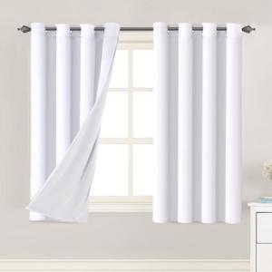 imageHVERSAILTEX Blackout Curtains for Windows Super HeavyDuty Lined Darkness Drapes for Bedroom Privacy Assured Window Treatment for Patio Pack of 2 52 x 108 inch White Front with White LinerWhiteWhite
