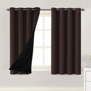 imageHVERSAILTEX Blackout Curtains for Windows Super HeavyDuty Lined Darkness Drapes for Bedroom Privacy Assured Window Treatment for Patio Pack of 2 52 x 108 inch White Front with White LinerBrown