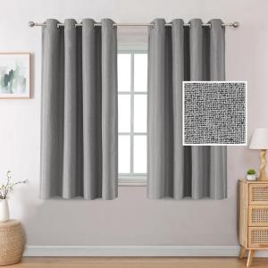imageHVERSAILTEX Blackout Linen Curtains 84 inch Length 2 Panels Thick Light Blocking Curtain Thermal Insulated Window Drapes for Bedroom Rustic Farmhouse Curtains for Living Room  Heather Light TaupeHeather Grey