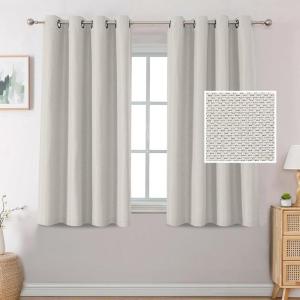 imageHVERSAILTEX Blackout Linen Curtains 84 inch Length 2 Panels Thick Light Blocking Curtain Thermal Insulated Window Drapes for Bedroom Rustic Farmhouse Curtains for Living Room  Heather Light TaupeHeather Off White