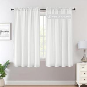 imageHVERSAILTEX Sheer Curtains 84 inches Long NoSeeThrough Farmhouse Light Filtering Drapes for Living RoomBedroom SemiSheer Privacy Window Panels with Rod Pocket Natural 2 PanelsWhite