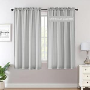 imageHVERSAILTEX Sheer Curtains 84 inches Long NoSeeThrough Farmhouse Light Filtering Drapes for Living RoomBedroom SemiSheer Privacy Window Panels with Rod Pocket Natural 2 PanelsGrey