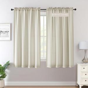 imageHVERSAILTEX Sheer Curtains 84 inches Long NoSeeThrough Farmhouse Light Filtering Drapes for Living RoomBedroom SemiSheer Privacy Window Panels with Rod Pocket Natural 2 PanelsNatural