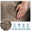 imageHVERSAILTEX Stretch Velvet 3 Piece T Cushion Sofa Slipcovers for Living Room Individually Sofa Covers for 3 Cushion Seat Cushion Covers Stay with Elastic Bands Sofa MochaMocha