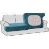 imageHVERSAILTEX Stretch Velvet 3 Piece T Cushion Sofa Slipcovers for Living Room Individually Sofa Covers for 3 Cushion Seat Cushion Covers Stay with Elastic Bands Sofa MochaPeacock Blue