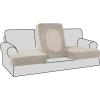 imageHVERSAILTEX Stretch Velvet 3 Piece T Cushion Sofa Slipcovers for Living Room Individually Sofa Covers for 3 Cushion Seat Cushion Covers Stay with Elastic Bands Sofa MochaFrench Oak