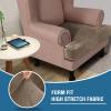 imageHVERSAILTEX Stretch Velvet 3 Piece T Cushion Sofa Slipcovers for Living Room Individually Sofa Covers for 3 Cushion Seat Cushion Covers Stay with Elastic Bands Sofa MochaMocha