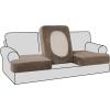 imageHVERSAILTEX Stretch Velvet 3 Piece T Cushion Sofa Slipcovers for Living Room Individually Sofa Covers for 3 Cushion Seat Cushion Covers Stay with Elastic Bands Sofa MochaMocha