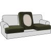 imageHVERSAILTEX Stretch Velvet 3 Piece T Cushion Sofa Slipcovers for Living Room Individually Sofa Covers for 3 Cushion Seat Cushion Covers Stay with Elastic Bands Sofa MochaOlive