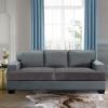 imageHVERSAILTEX Stretch Velvet 3 Piece T Cushion Sofa Slipcovers for Living Room Individually Sofa Covers for 3 Cushion Seat Cushion Covers Stay with Elastic Bands Sofa MochaGrey
