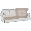 imageHVERSAILTEX Stretch Velvet 3 Piece T Cushion Sofa Slipcovers for Living Room Individually Sofa Covers for 3 Cushion Seat Cushion Covers Stay with Elastic Bands Sofa MochaFrench Oak