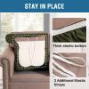 imageHVERSAILTEX Stretch Velvet 3 Piece T Cushion Sofa Slipcovers for Living Room Individually Sofa Covers for 3 Cushion Seat Cushion Covers Stay with Elastic Bands Sofa MochaOlive