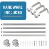 imageHVERSAILTEX Curtain Rods for Windows 162 to 594 Inches 34quot inch Diameter Adjustable Heavy Duty Drapery Rods Splicing Curtains Rods with Easy Install Design Extendable Curtain Rod WhiteBrushed Nickel