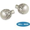 imageHVERSAILTEX Window Treatment Single Curtain Rod Set Telescoping Curtain Rod with Carved Hollow Ball Finials Adjustable Length from 48 to 84Inch 34 Inch Diameter Champagne GoldNickel