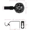 imageHVERSAILTEX Window Treatment Single Curtain Rod Set Telescoping Curtain Rod with Carved Hollow Ball Finials Adjustable Length from 48 to 84Inch 34 Inch Diameter Champagne GoldBlack