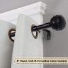 imageHVERSAILTEX Window Treatment Single Curtain Rod Set Telescoping Curtain Rod with Carved Hollow Ball Finials Adjustable Length from 48 to 84Inch 34 Inch Diameter Champagne GoldBlack