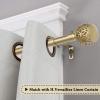 imageHVERSAILTEX Window Treatment Single Curtain Rod Set Telescoping Curtain Rod with Carved Hollow Ball Finials Adjustable Length from 48 to 84Inch 34 Inch Diameter Champagne GoldChampagne Gold