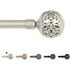 imageHVERSAILTEX Window Treatment Single Curtain Rod Set Telescoping Curtain Rod with Carved Hollow Ball Finials Adjustable Length from 48 to 84Inch 34 Inch Diameter Champagne GoldNickel