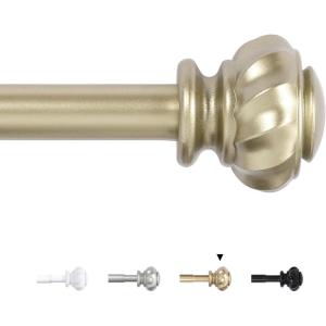 imageHVERSAILTEX Curtain Rods for Windows 162 to 594 Inches 34quot inch Diameter Adjustable Heavy Duty Drapery Rods Splicing Curtains Rods with Easy Install Design Extendable Curtain Rod WhitePale Gold